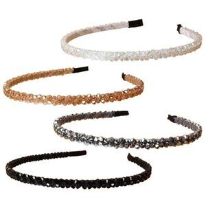 Women Girls Crystal Rhinestone Headbands Beaded Sparkly Hair Bands 4 Pack